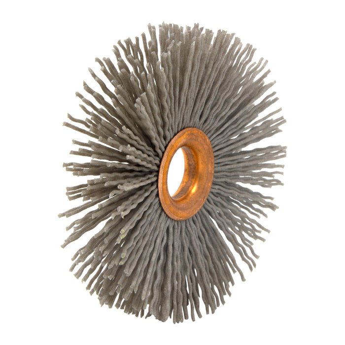 BRM CY312120AOF Abrasive Nylon Copper Center Wheel, 3.5" Dia., 120AO, .625" Arbor Hole, 1.187" Trim