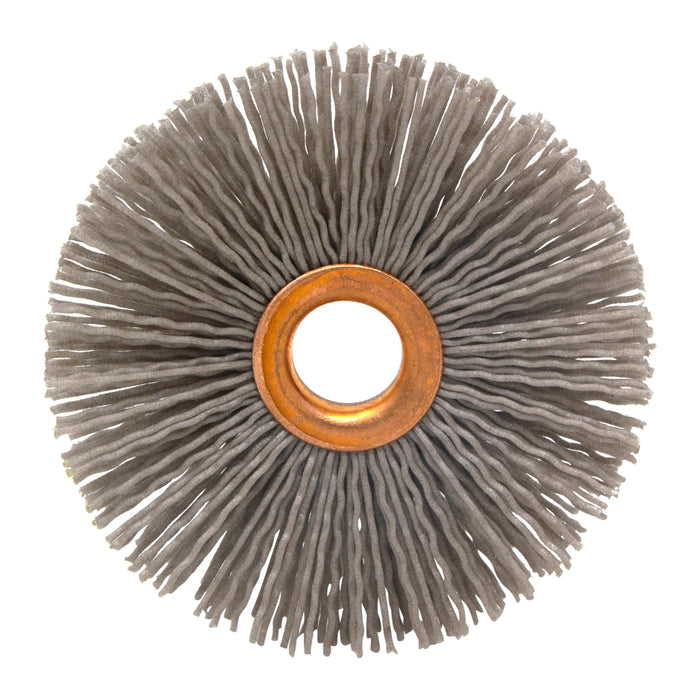 BRM CY312120AOF Abrasive Nylon Copper Center Wheel, 3.5" Dia., 120AO, .625" Arbor Hole, 1.187" Trim