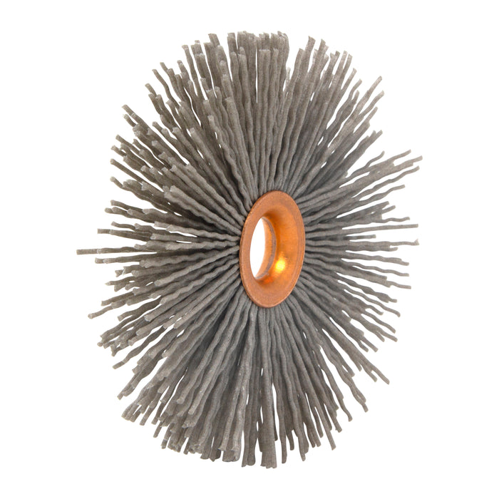 BRM CY31280AO Abrasive Nylon Copper Center Wheel, 3.5" Dia., 80AO, .500" Arbor Hole, 1.187" Trim