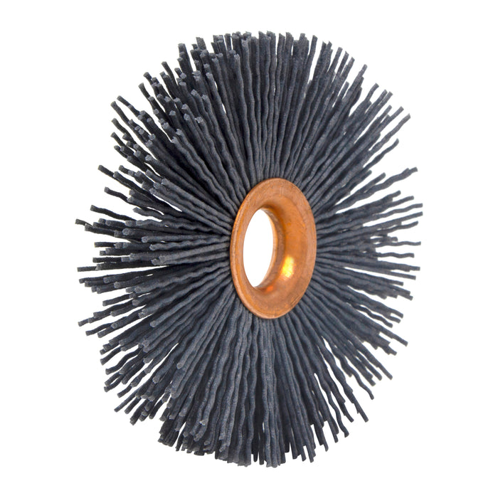 BRM CY3180SCF Abrasive Nylon Copper Center Wheel, 3" Dia., 180SC, .625" Arbor Hole, 1.000" Trim