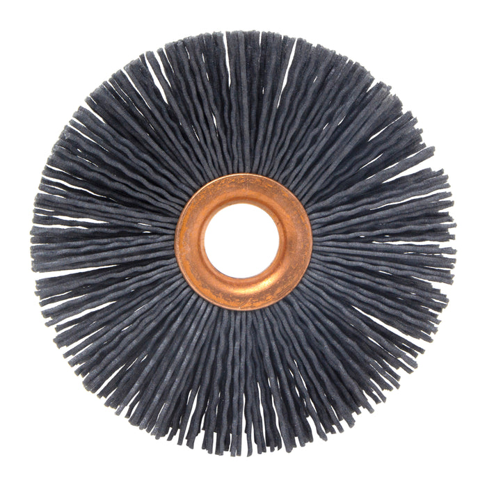 BRM CY4180SCF Abrasive Nylon Copper Center Wheel, 4" Dia., 180SC, .625" Arbor Hole, 1.437" Trim