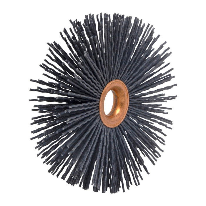BRM CY3180SC Abrasive Nylon Copper Center Wheel, 3" Dia., 180SC, .500" Arbor Hole, 1.000" Trim