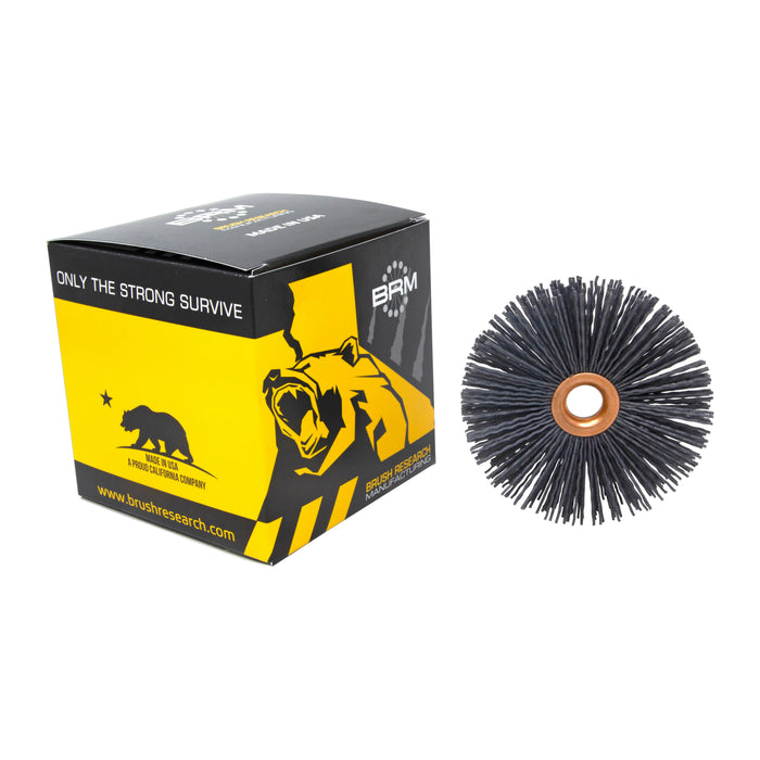 BRM CY3180SC Abrasive Nylon Copper Center Wheel, 3" Dia., 180SC, .500" Arbor Hole, 1.000" Trim
