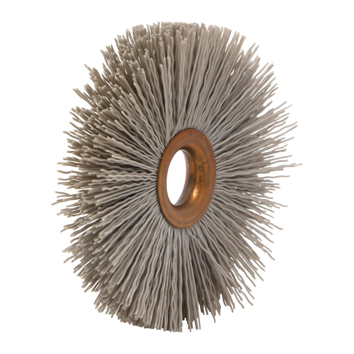 BRM CY312600AOF Abrasive Nylon Copper Center Wheel, 3.5" Dia., 600AO, .625" Arbor Hole, 1.187" Trim