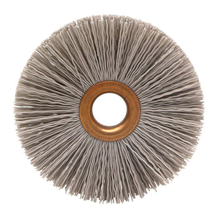 BRM CY312320AOF Abrasive Nylon Copper Center Wheel, 3.5" Dia., 320AO, .625" Arbor Hole, 1.187" Trim