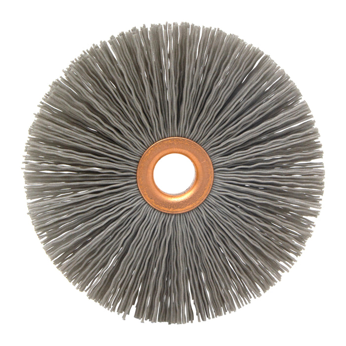 BRM CY3320AO Abrasive Nylon Copper Center Wheel, 3" Dia., 320AO, .500" Arbor Hole, 1.000" Trim