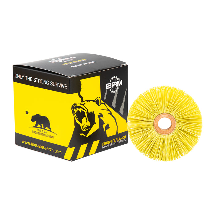 BRM CY312022120CG NAMPOWER Ceramic Wheel Brush 3.5" Dia., 120 Grit, 0.625" Arbor, 1.1875" Trim Length