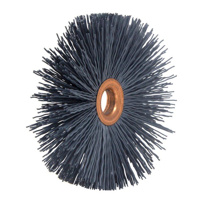 BRM CY4320SCF Abrasive Nylon Copper Center Wheel, 4" Dia., 320SC, .625" Arbor Hole, 1.437" Trim
