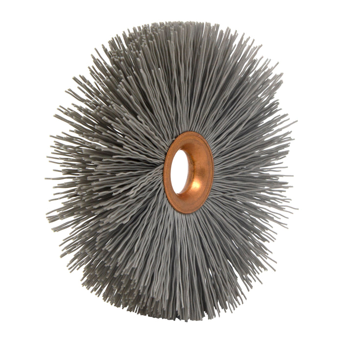 BRM CY4500AO Abrasive Nylon Copper Center Wheel, 4" Dia., 500AO, .500" Arbor Hole, 1.437" Trim
