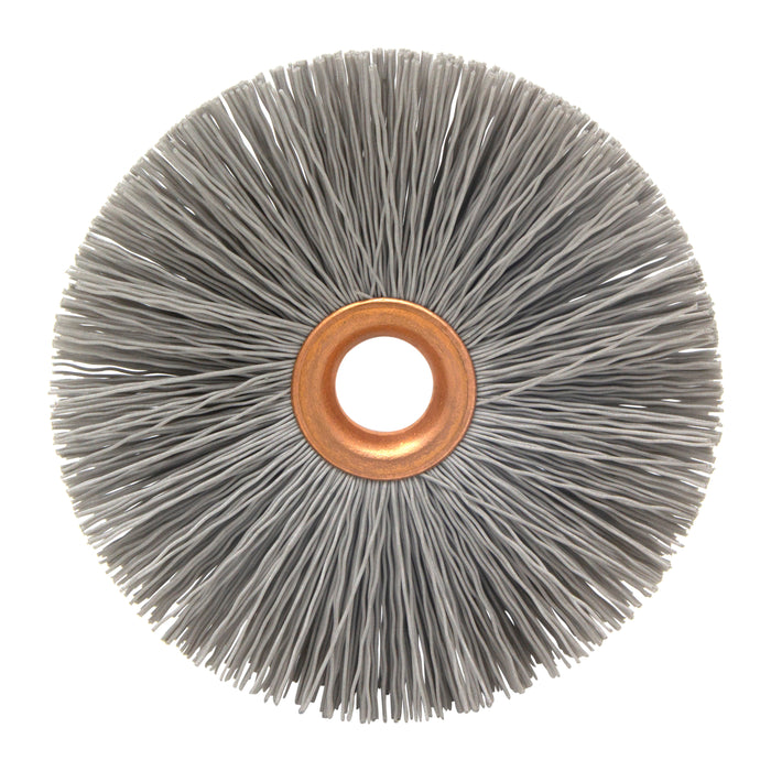 BRM CY4500AO Abrasive Nylon Copper Center Wheel, 4" Dia., 500AO, .500" Arbor Hole, 1.437" Trim