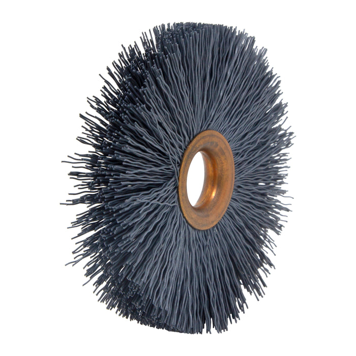 BRM CY3500SCF Abrasive Nylon Copper Center Wheel, 3" Dia., 500SC, .625" Arbor Hole, 1.000" Trim