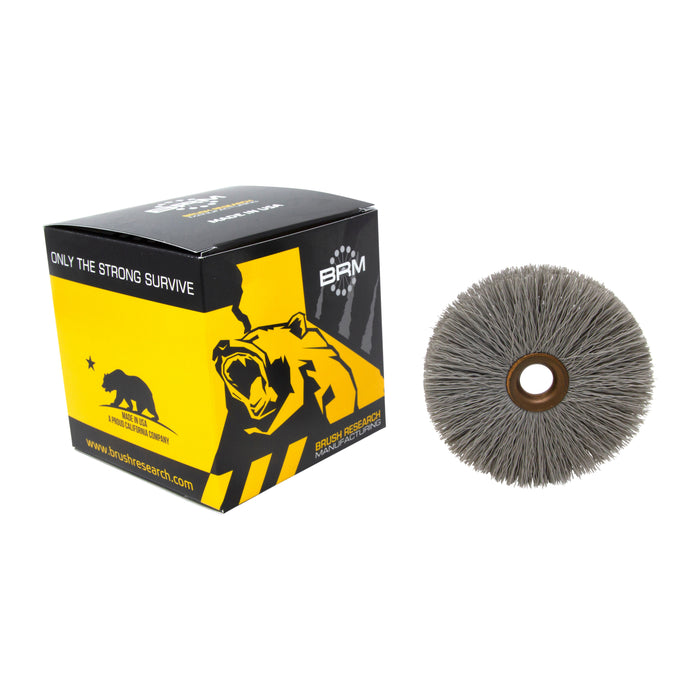 BRM CY312600AO Abrasive Nylon Copper Center Wheel, 3.5" Dia., 600AO, .500" Arbor Hole, 1.187" Trim