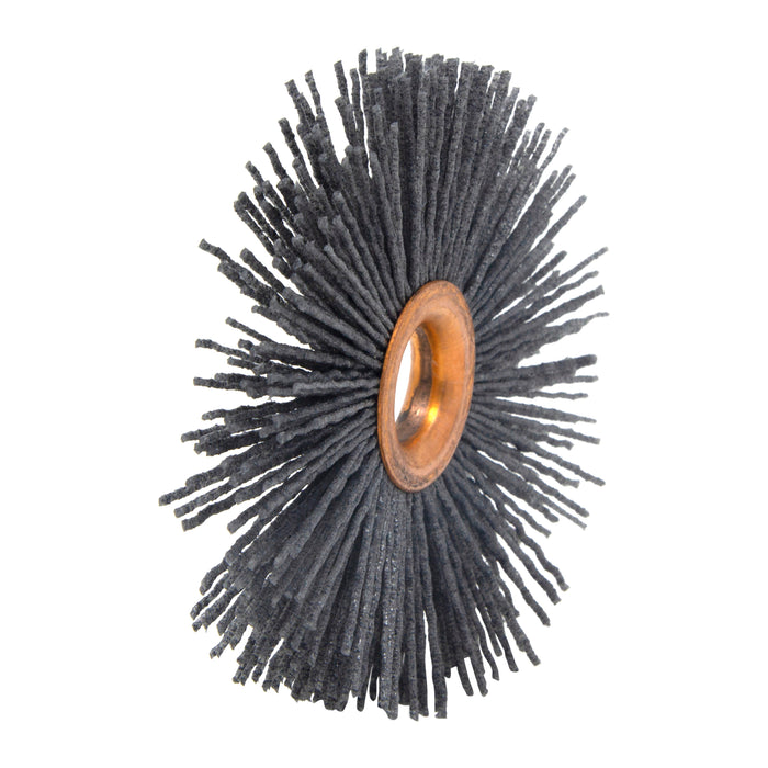 BRM CY380SCF Abrasive Nylon Copper Center Wheel, 3" Dia., 80SC, .625" Arbor Hole, 1.000" Trim