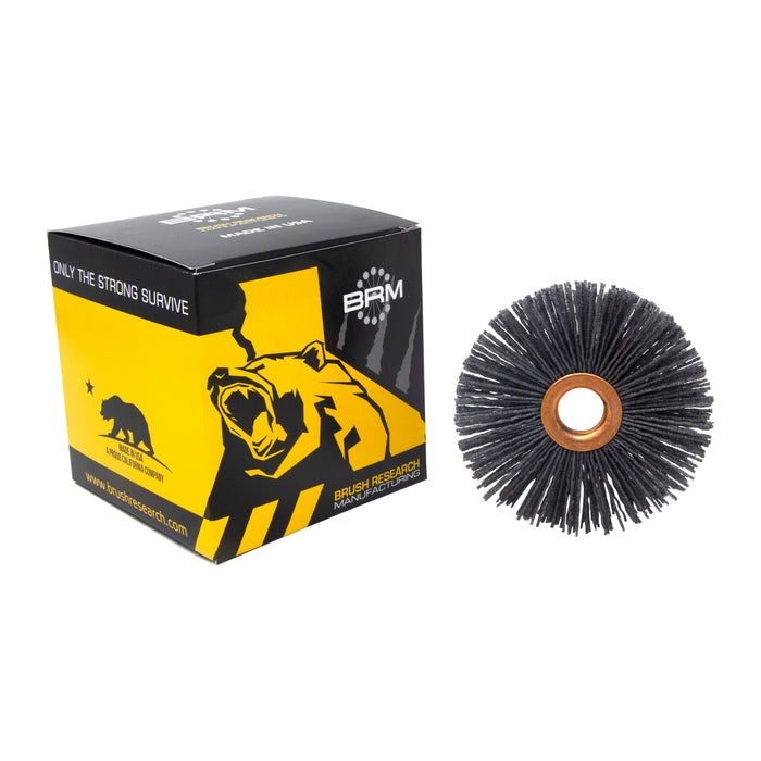 BRM CY480SCF Abrasive Nylon Copper Center Wheel, 4" Dia., 80SC, .625" Arbor Hole, 1.437" Trim