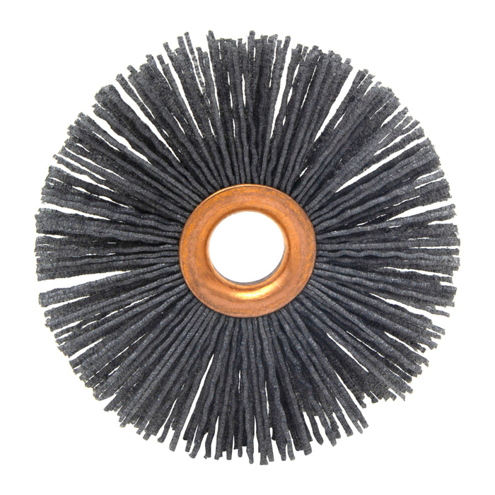 BRM CY480SCF Abrasive Nylon Copper Center Wheel, 4" Dia., 80SC, .625" Arbor Hole, 1.437" Trim