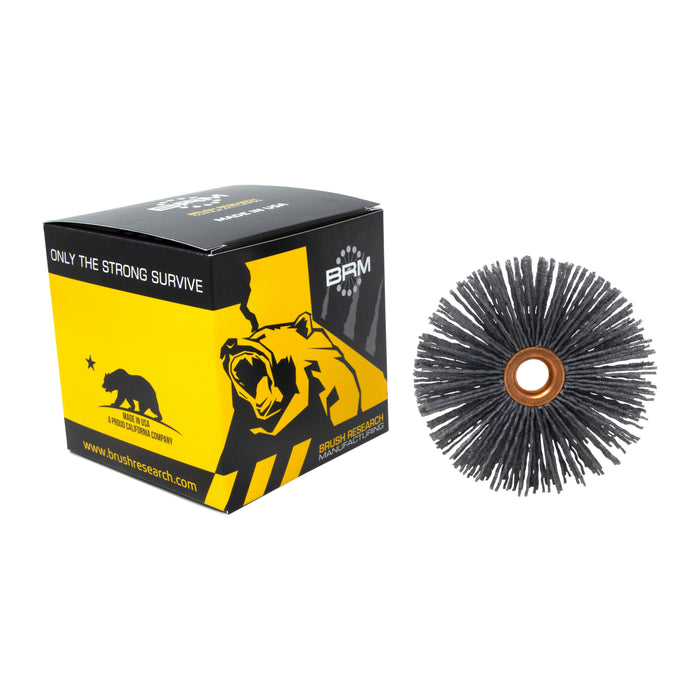 BRM CY380SC Abrasive Nylon Copper Center Wheel, 3" Dia., 80SC, .500" Arbor Hole, 1.000" Trim