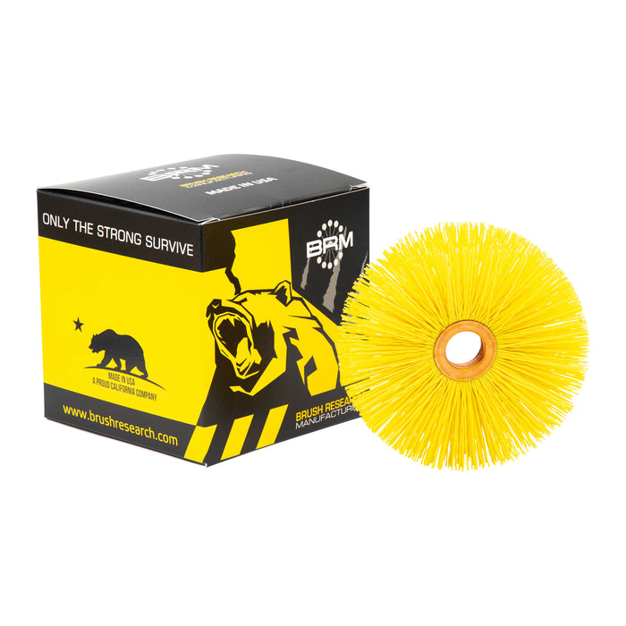 BRM CY4320CG NAMPOWER Ceramic Wheel Brush 4" Dia., 320 Grit, 0.625" Arbor, 1.4375" Trim Length