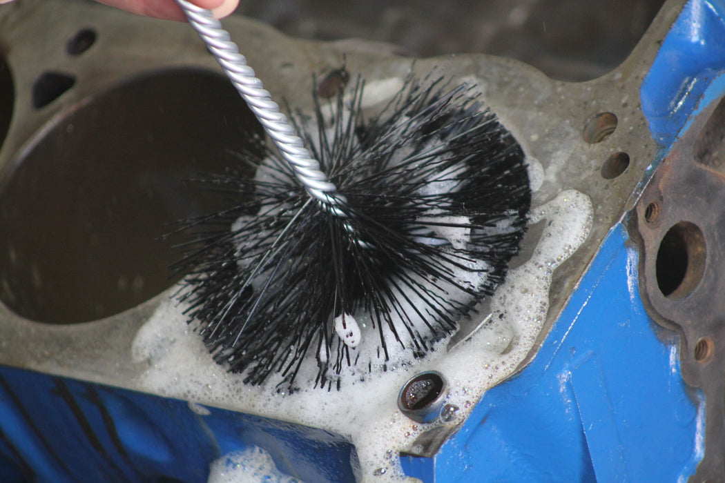 BRM 03391 2-1/2" Dia. Cylinder Wash Brush, 6-12 Nylon Spiral Construction, 6" Brush Part, 18" OAL