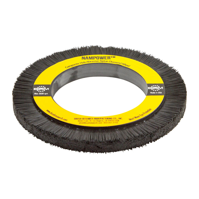 BRM DW150X10X600 NAMPOWER Diamond Wheel Brush, 150mm Diameter, 600 Grit, 3.25" Arbor Hole, 19mm Trim