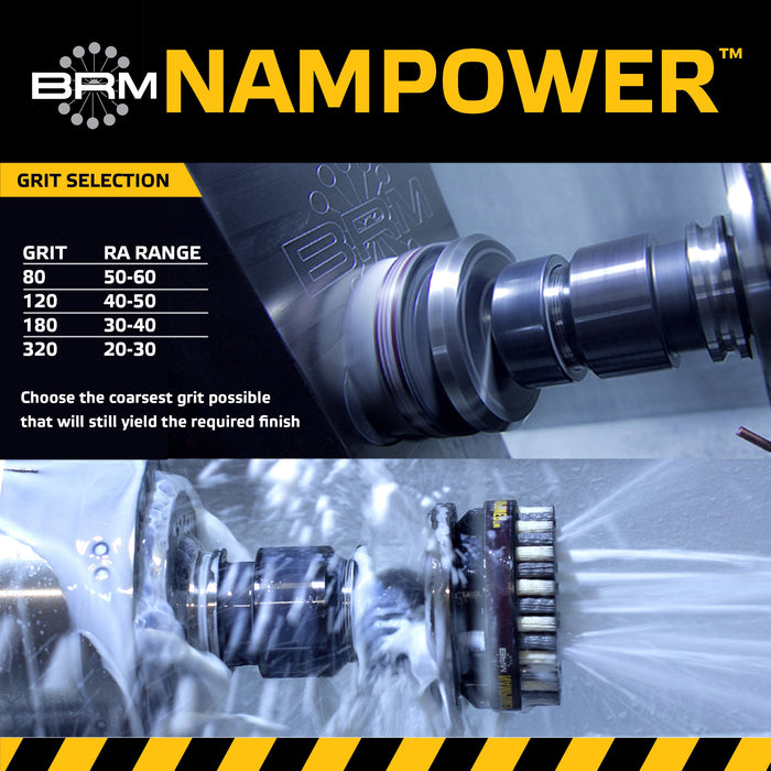 BRM ADT12518180 NAMPOWER Abrasive Disc Brush, Turbine Style, 125mm Diameter, 18mm Trim, 180 Grit