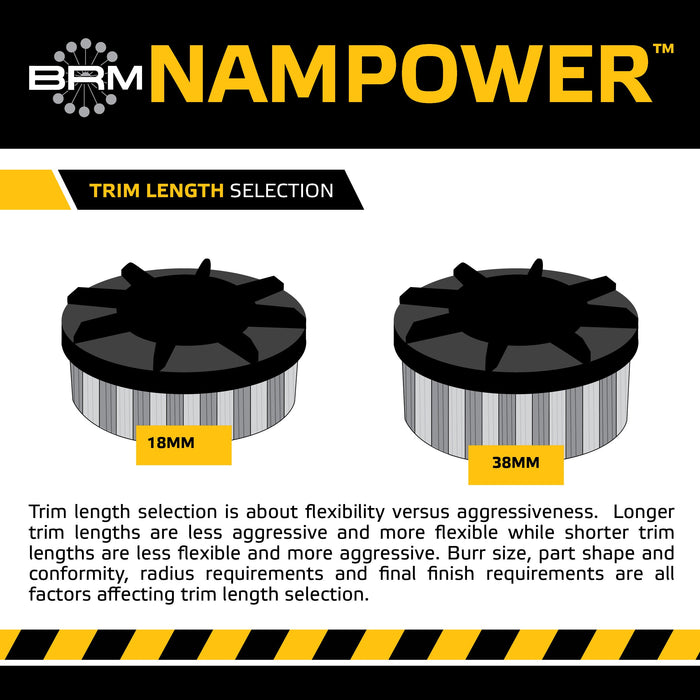 BRM ADD12538180 NAMPOWER Abrasive Disc Brush, Dot Style, 125mm Diameter, 38mm Trim, 180 Grit