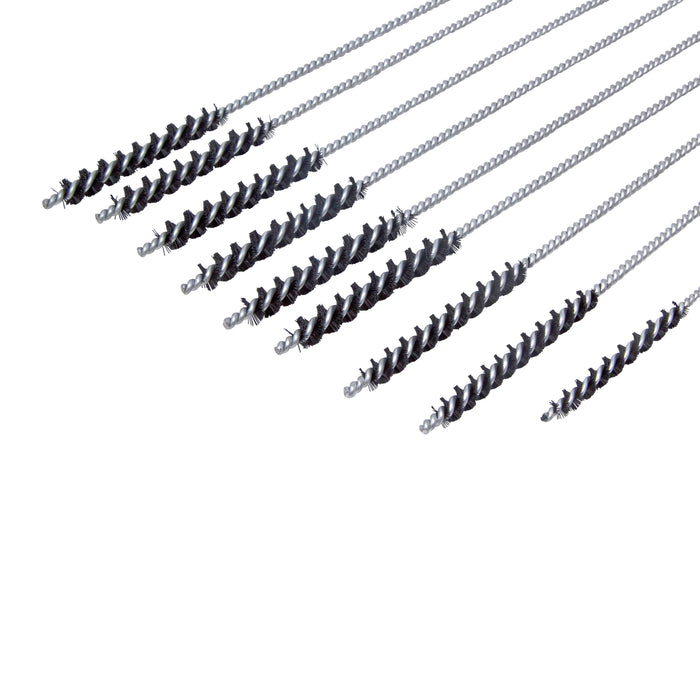 BRM OLK- 9 Piece Nylon Twisted Wire Oil Line/Gallery Tube Brush Kit With Ring Handles