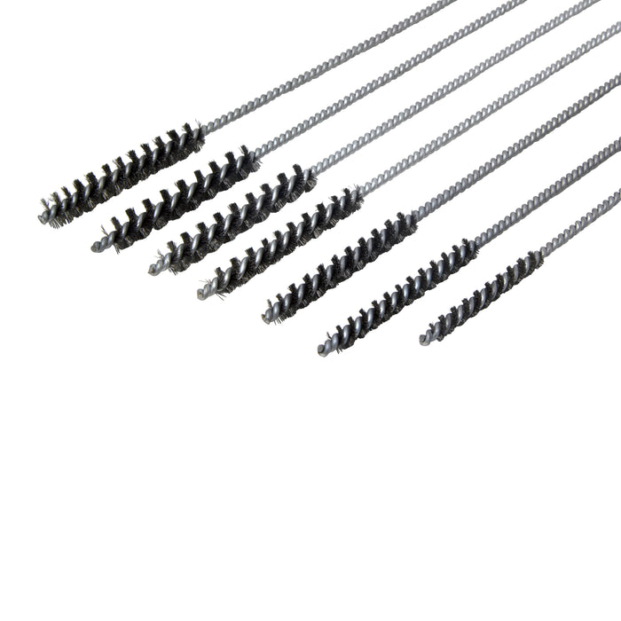 BRM VGCK- 7 Piece Carbon Steel Twisted Wire Tube Brush Kit For Valve Guides With Ring Handles