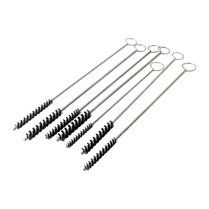 BRM VGNK- 7 Piece Nylon Twisted Wire Tube Brush Kit For Valve Guides With Ring Handles